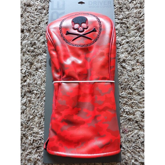 G/FORE G4 NWT Driver Wood Cover Red Poppy Camo Skull Tees Logo G4AS23A62 NWT - Picture 3 of 9